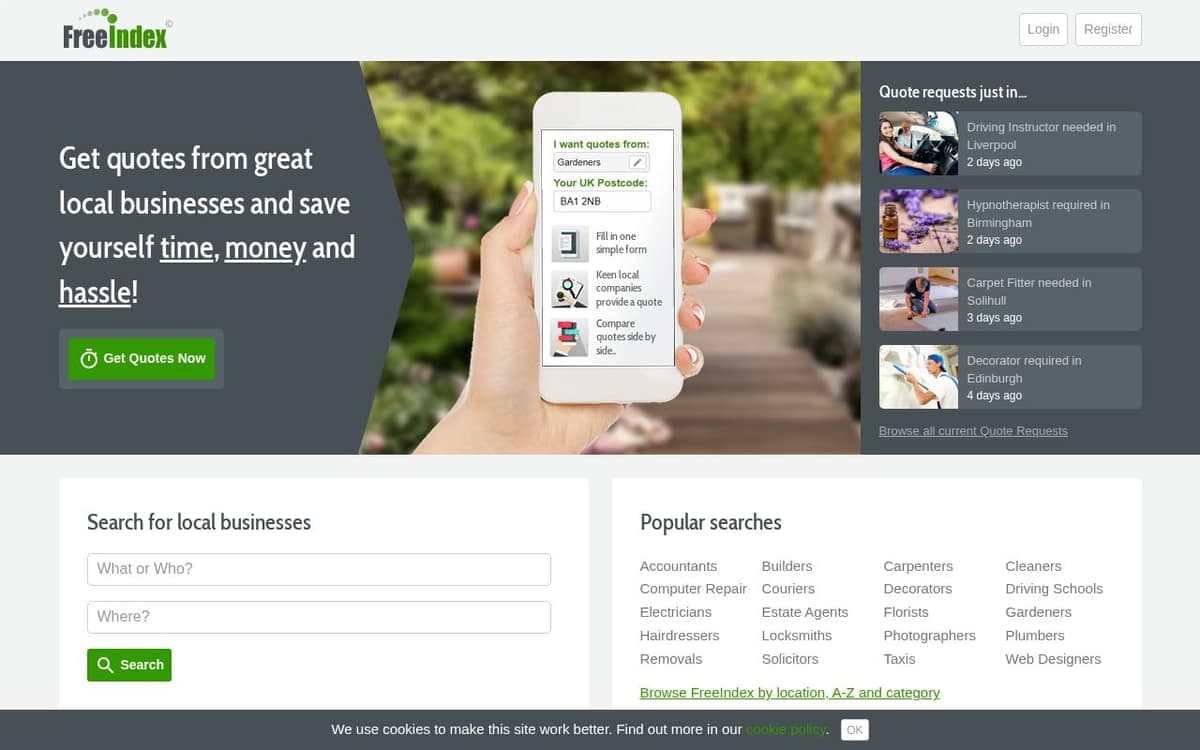 Homepage of Tradify (FreeIndex) (freeindex.co.uk)