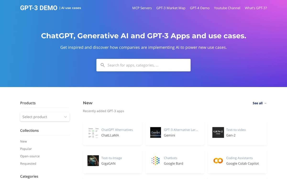Homepage of Gpt3demo.com (gpt3demo.com)