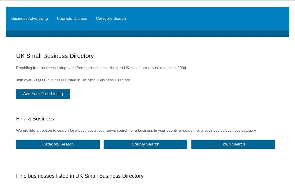 Homepage of Uksmallbusinessdirectory.Co (uksmallbusinessdirectory.co.uk)
