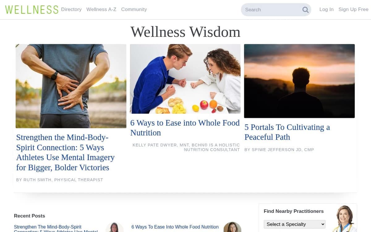 Homepage of Wellness (wellness.com)