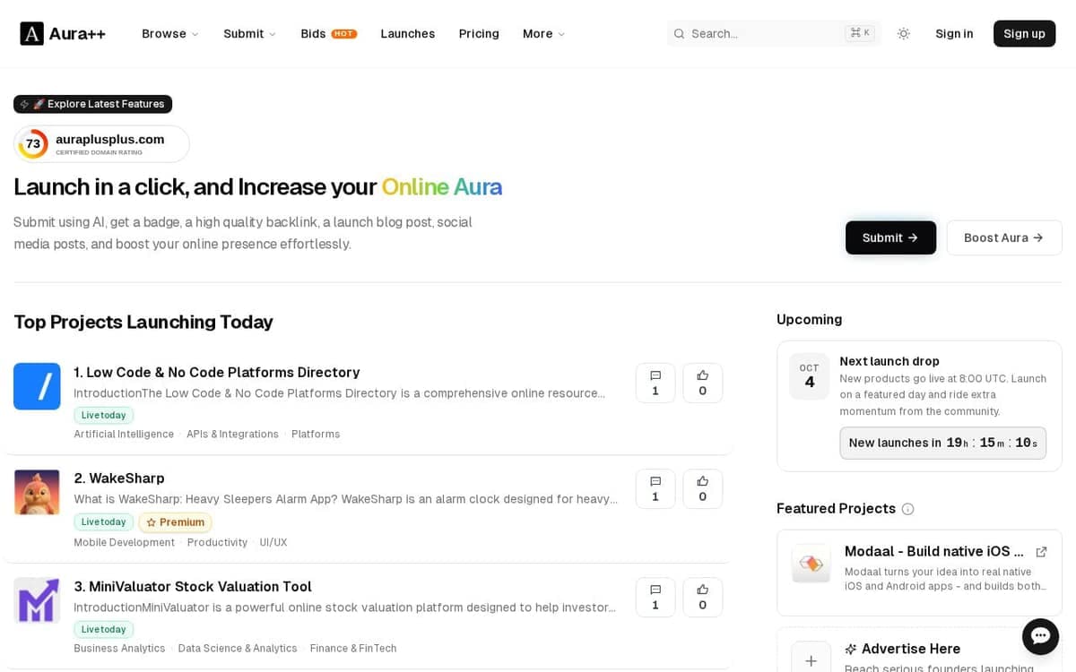 Homepage of Aura++ (auraplusplus.com)