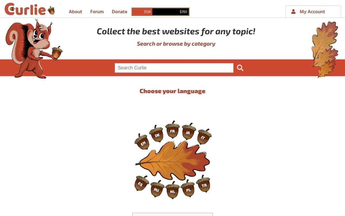 Homepage of Curlie (curlie.org)
