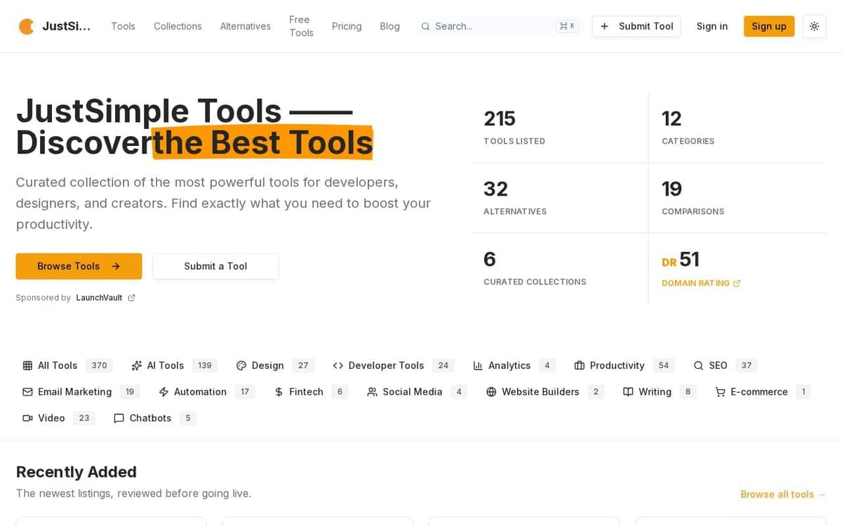 Homepage of justsimple (justsimple.tools)