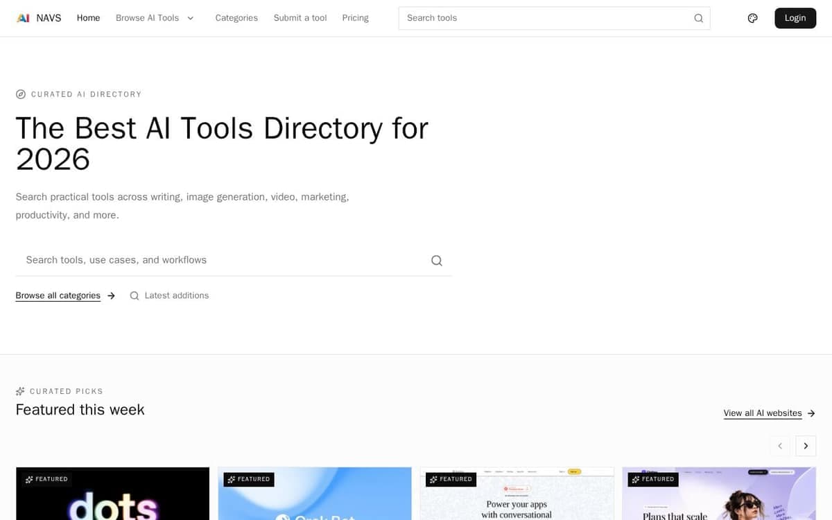 Homepage of Navs Site (navs.site)
