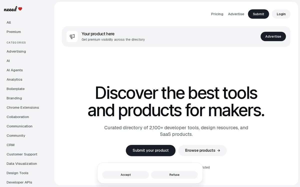 Homepage of Neeed Directory (neeed.directory)