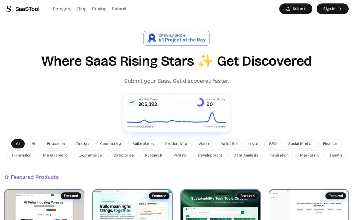 Homepage of saastool (saastool.site)