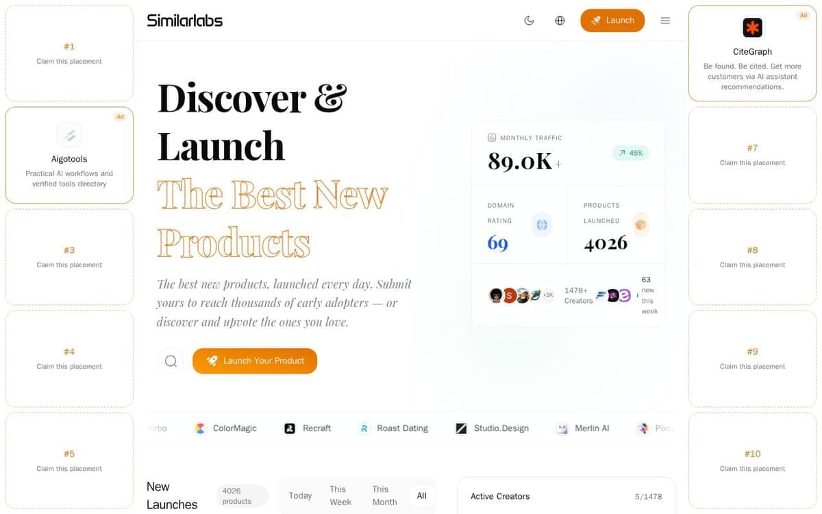 Homepage of Similarlabs (similarlabs.com)