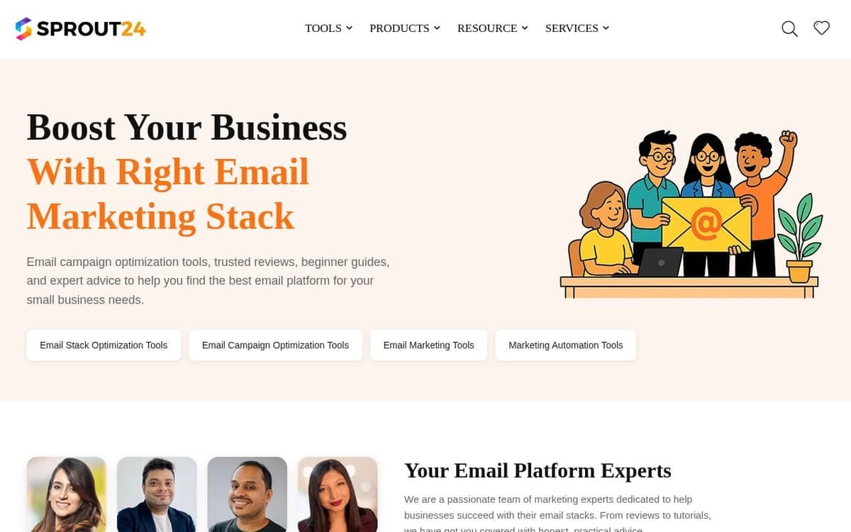 Homepage of Sprout24 (sprout24.com)