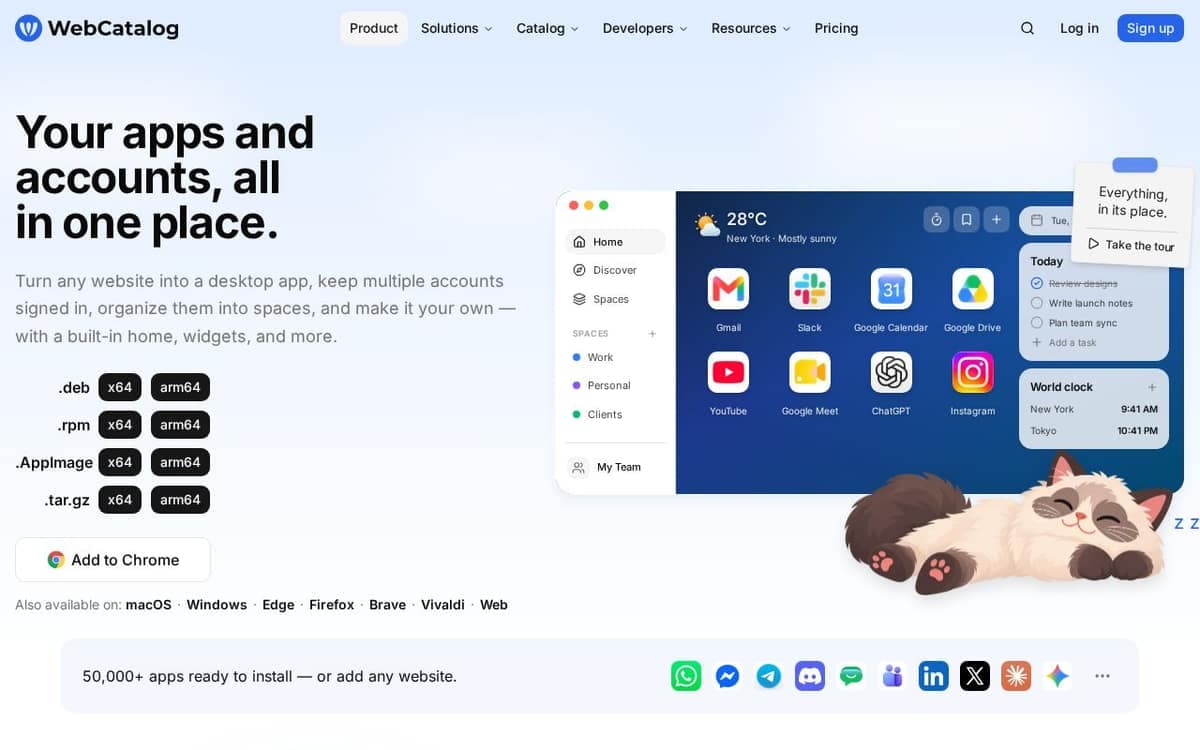 Homepage of Webcatalog (webcatalog.io)